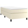 vidaXL Estrutura de cama com molas 90x190 cm couro artificial cor creme