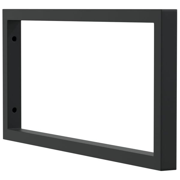 vidaXL Suportes de prateleira p/ lavat&oacute;rio 2 pcs a&ccedil;o retangular preto