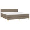 vidaXL Cama box spring colch&atilde;o/LED 180x200cm tecido cinza-acastanhado