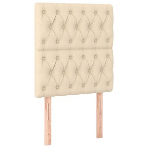 vidaXL Cabeceira Creme 80x7x118/128 cm Tecido