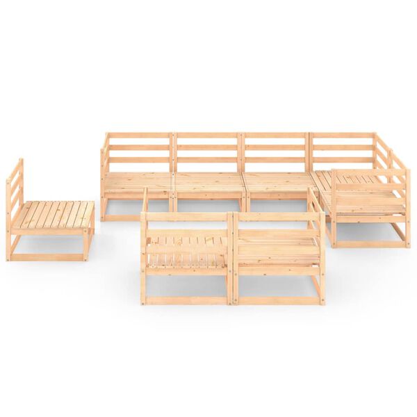 vidaXL 8 pcs conjunto lounge de jardim pinho maci&ccedil;o