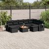 vidaXL 10 pcs conjunto sof&aacute;s de jardim c/ almofad&otilde;es vime PE preto