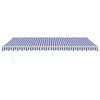 vidaXL Toldo retr&aacute;til autom&aacute;tico 5x3 m azul e branco