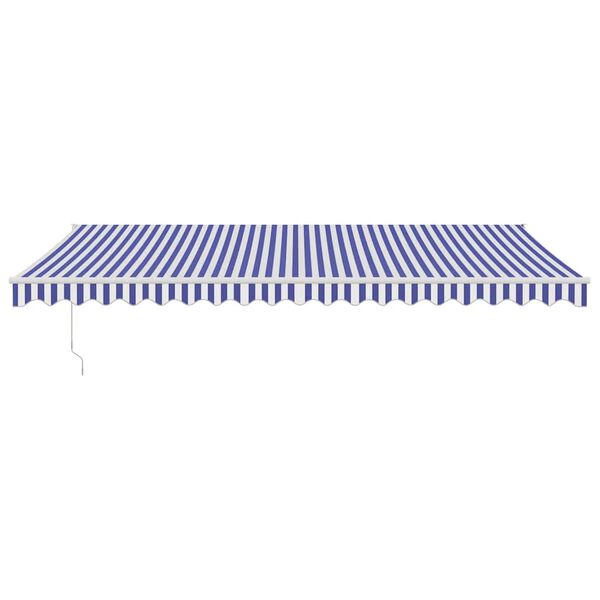 vidaXL Toldo retr&aacute;til autom&aacute;tico 5x3 m azul e branco