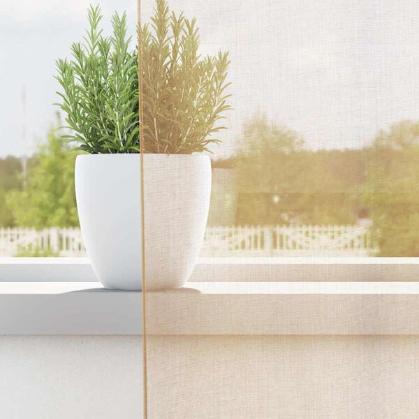 vidaXL Cortinas de voile com laços 2 pcs areia 140x245 cm