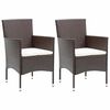 vidaXL Cadeiras de jantar para jardim 2 pcs vime PE castanho