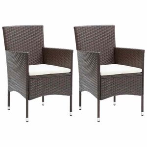 vidaXL Cadeiras de jantar para jardim 2 pcs vime PE castanho