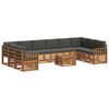 vidaXL Conjuntos de sof&aacute;s com almofada 11 pcs Natural e Antracite