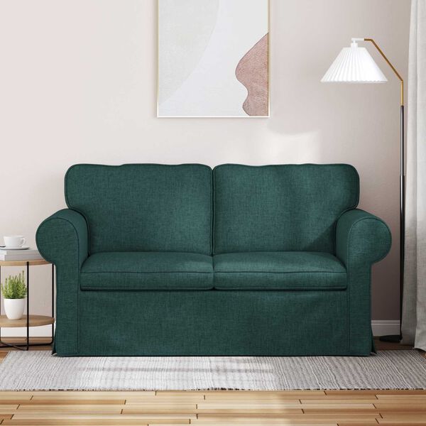 vidaXL Sof&aacute; Verde Escuro 155 x 82 x 80 cm tecido