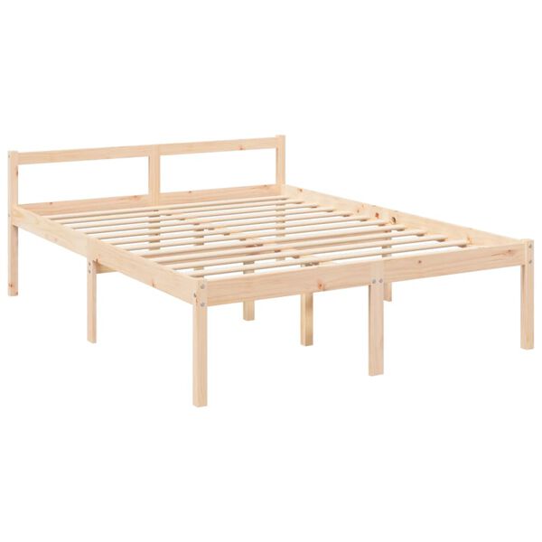 vidaXL Cama para idosos king size 150x200 cm pinho maci&ccedil;o