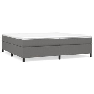 vidaXL Estrutura de cama com molas 200x200 cm tecido cinzento-escuro