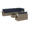 vidaXL Conjunto de sof&aacute; de jardim de 9 pe&ccedil;as com almofadas em rattan sint&eacute;tico cinza