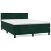 vidaXL Cama com molas/colch&atilde;o 140x190 cm veludo verde-escuro