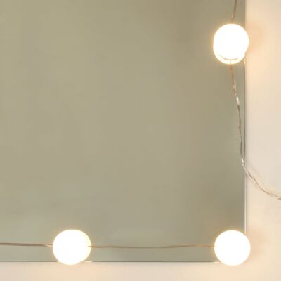 vidaXL Armário espelhado com LED 91x15x76,5 cm branco brilhante
