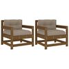 vidaXL Cadeiras de jardim c/ almofad&otilde;es 2pcs pinho maci&ccedil;o castanho-mel