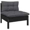 vidaXL 7 pcs conjunto lounge de jardim c/ almofad&otilde;es pinho preto