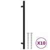 vidaXL Puxadores para m&oacute;veis 10 pcs 224 mm a&ccedil;o inoxid&aacute;vel preto