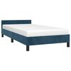 vidaXL Estrutura de cama sem colch&atilde;o 90x190 cm veludo azul-escuro