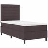 vidaXL Cama Box com colch&atilde;o Marrom Escuro 90 x 190 cm tecido