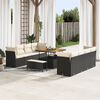 vidaXL Conjunto de Sof&aacute; de Jardim 11 pcs Preto e Creme vime PE