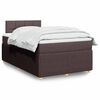 vidaXL Cama boxspring com colch&atilde;o 120x190 cm tecido castanho-escuro
