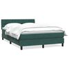 vidaXL Cama com molas/colch&atilde;o 160x220 cm veludo verde-escuro
