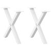 vidaXL P&eacute;s para mesa de centro em formato de X, 2 pe&ccedil;as, branco, 60x (42-43) cm, a&ccedil;o