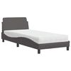 vidaXL Cama com colch&atilde;o Dover 80x200 cm couro artificial cinzento
