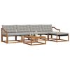 vidaXL Conjunto de Sof&aacute;s para Exterior 6 pcs Cinza Natural e Claro