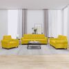 vidaXL 3 pcs conjunto de sof&aacute;s com almofad&otilde;es veludo amarelo