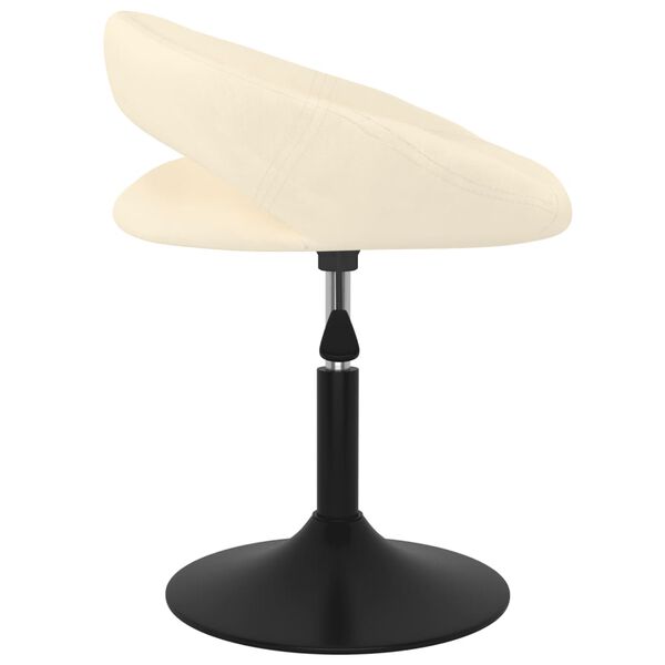 vidaXL Cadeira de jantar girat&oacute;ria veludo cor creme