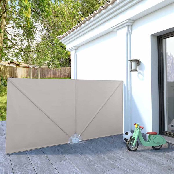 vidaXL Toldo lateral dobr&aacute;vel para terra&ccedil;o 300x150 cm creme