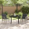 vidaXL Conjunto de Jantar para Jardim 3 pcs Cinzento-claro vime PE