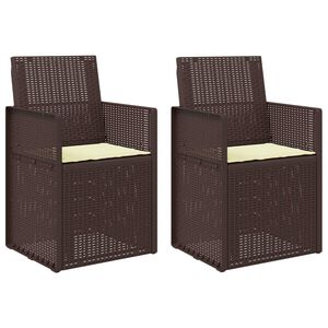 vidaXL Cadeiras de Jantar para Jardim 2 unid. Castanho e Creme PP