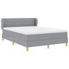 vidaXL Cama Box com colch&atilde;o Cinzento-claro 140 x 190 cm tecido