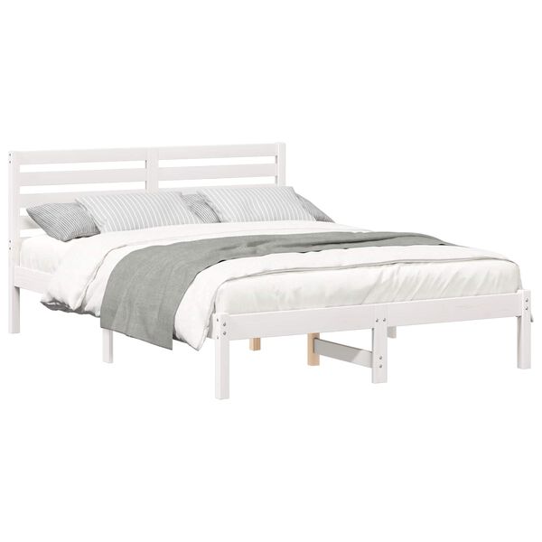 vidaXL Estrutura da Cama com cabeceira Branco 120 x 190 cm