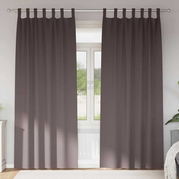 vidaXL Cortinas Blackout com Argolas 2 pcs Marrom Escuro 225 x 140 cm