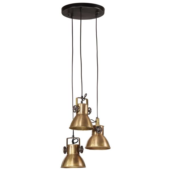 vidaXL Candeeiro suspenso 25 W 30x30x100 cm E27 bronze antigo