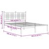 vidaXL Estrutura de cama com cabeceira 140x190 cm metal preto