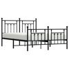 vidaXL Estrutura de cama com cabeceira e p&eacute;s 150x200 cm metal preto