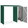 vidaXL Abrigo de lenha para jardim 245x98x159 cm a&ccedil;o galvanizado verde