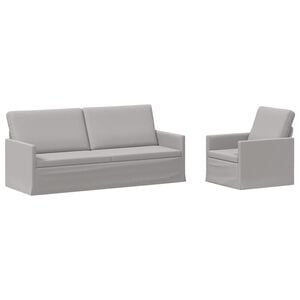 vidaXL Conjunto de Sof&aacute;s 2 pcs Cinza Nuvem Tecido