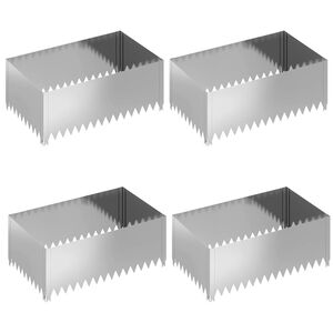 vidaXL Acabamento para Gramado 4 pcs 100 x 60 x 35 cm A&ccedil;o Prateado