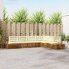 vidaXL Conjunto de Sof&aacute;s para Exterior 6 Pe&ccedil;a Natural e Creme