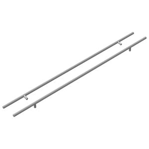 vidaXL Ma&ccedil;aneta de Arm&aacute;rio 2 pcs Prateado 800 mm A&ccedil;o inoxid&aacute;vel