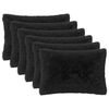 vidaXL Almofada com travesseiro HEERLEN 2 unid. Preto Fleece PV