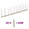 vidaXL Conjunto 20 picos para p&aacute;ssaros e pombos 2 filas 10 m pl&aacute;stico