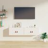 vidaXL Arm&aacute;rios de parede 2 pcs 60x30x30 cm pinho maci&ccedil;o branco