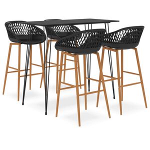 vidaXL 5 pcs conjunto de bar preto