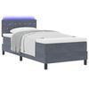 vidaXL Cama Box Spring LED com led Cinza Escuro 100 x 200 cm Veludo